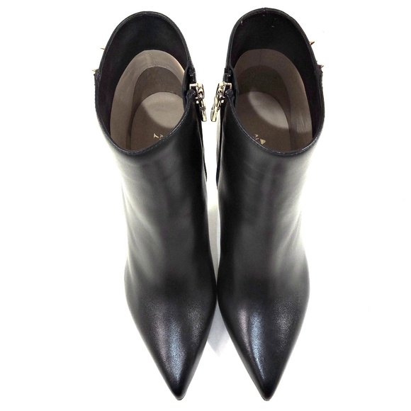 ALESSANDRO DI MARIA 🇮🇹 WOMEN BLACK LEATHER FASHION BOOTIE - Picture 6 of 8